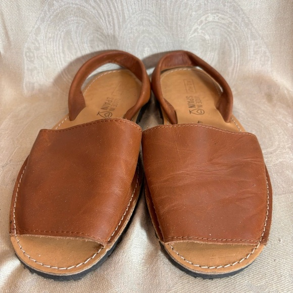 ALE HOP Sz 40 Menorca Avarca Style Slip On Leather Sandals Made in Spain Shoes - Picture 4 of 7